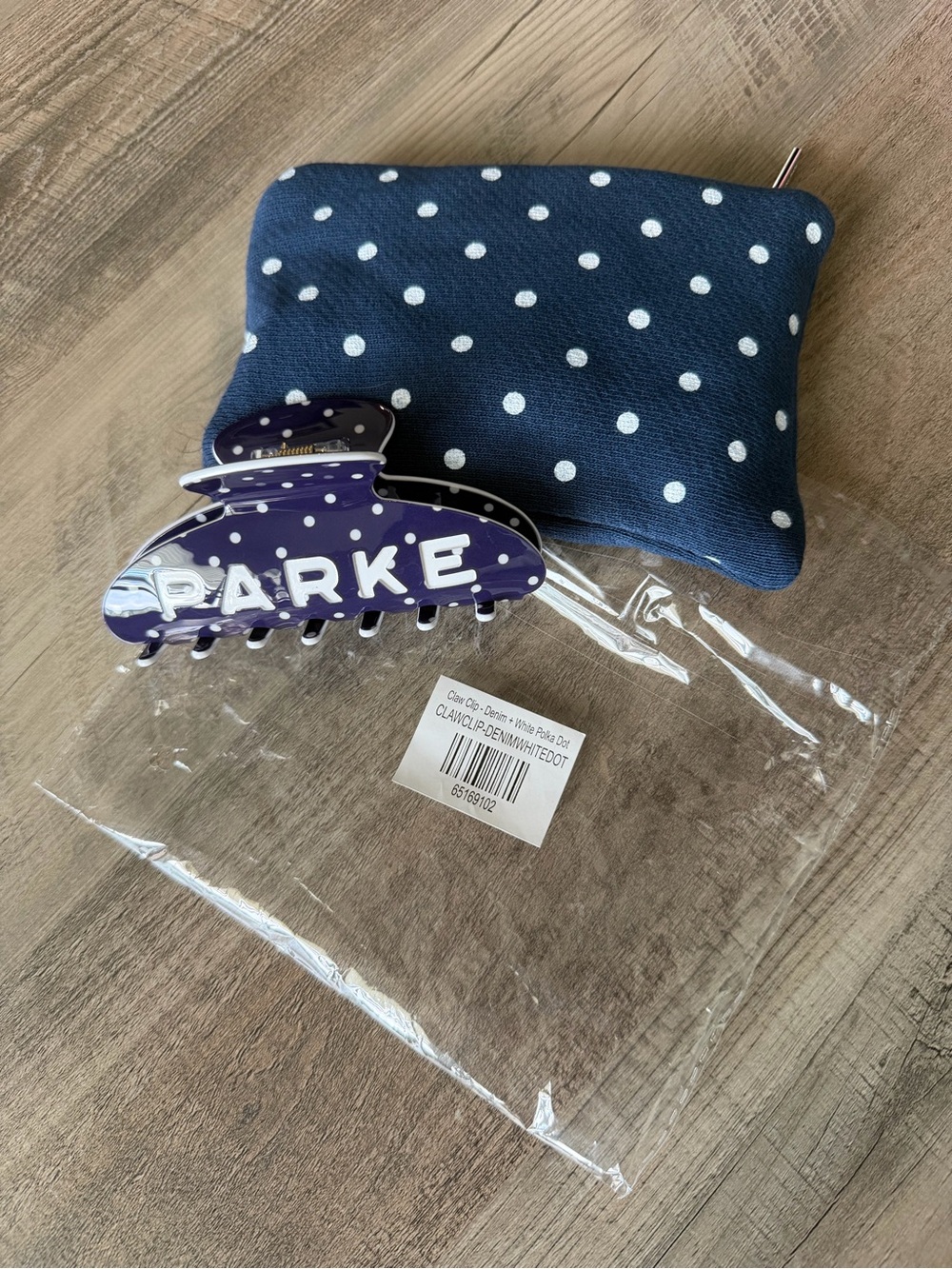 NEW Parke Claw Clip *Denim/White*💙🤍Polka Dot Release - Picture 2 of 2